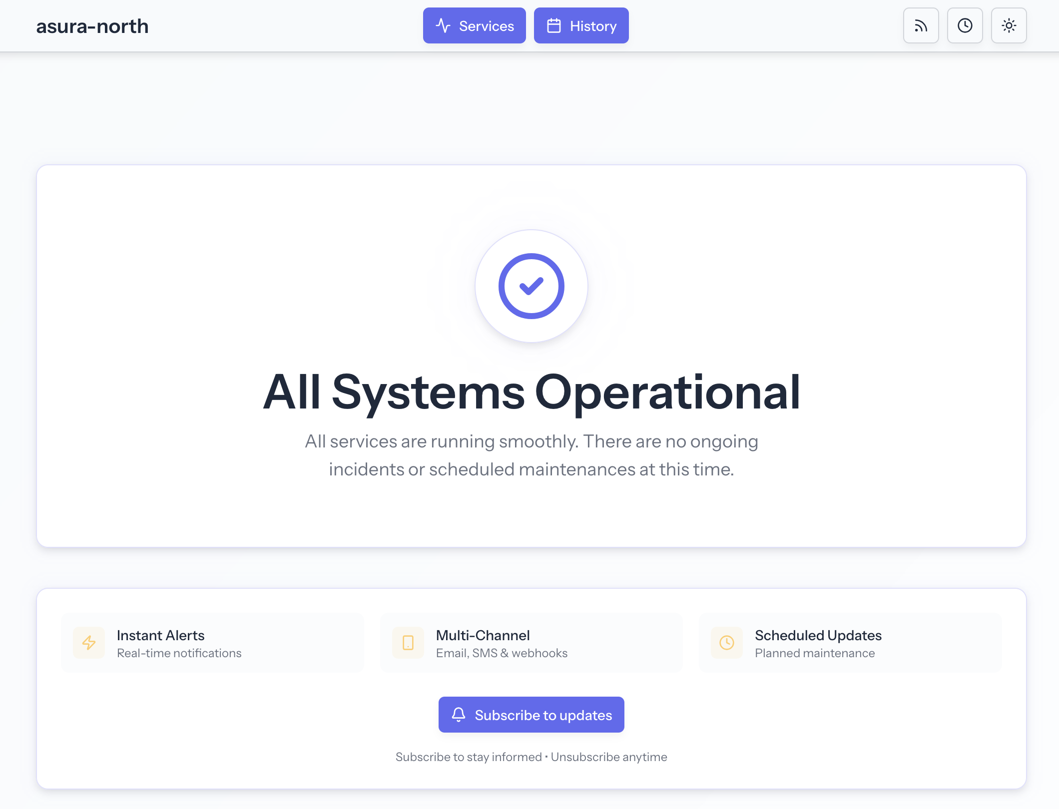 Status Page Screenshot